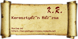 Keresztyén Rózsa névjegykártya